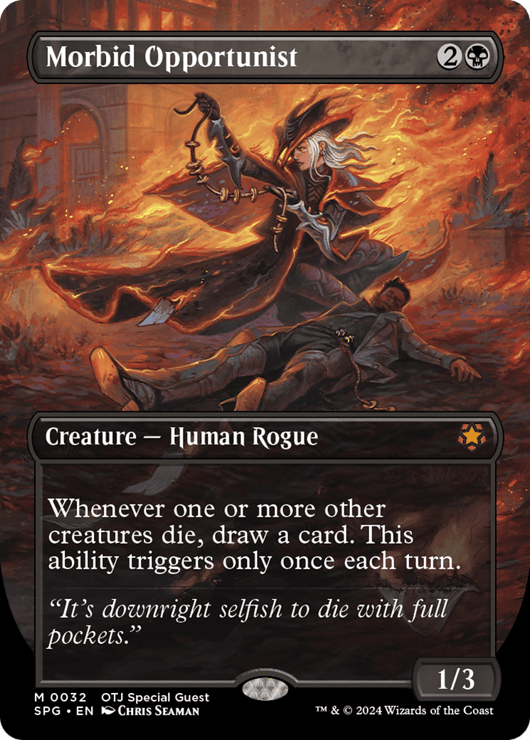 Morbid Opportunist (Borderless) [Outlaws of Thunder Junction Special Guests] Foil