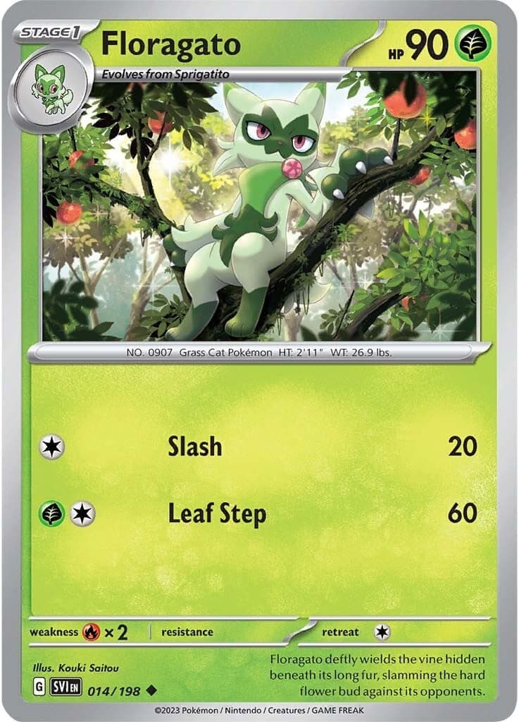 Floragato 014- SV01 Scarlet & Violet Base Set Reverse Holofoil