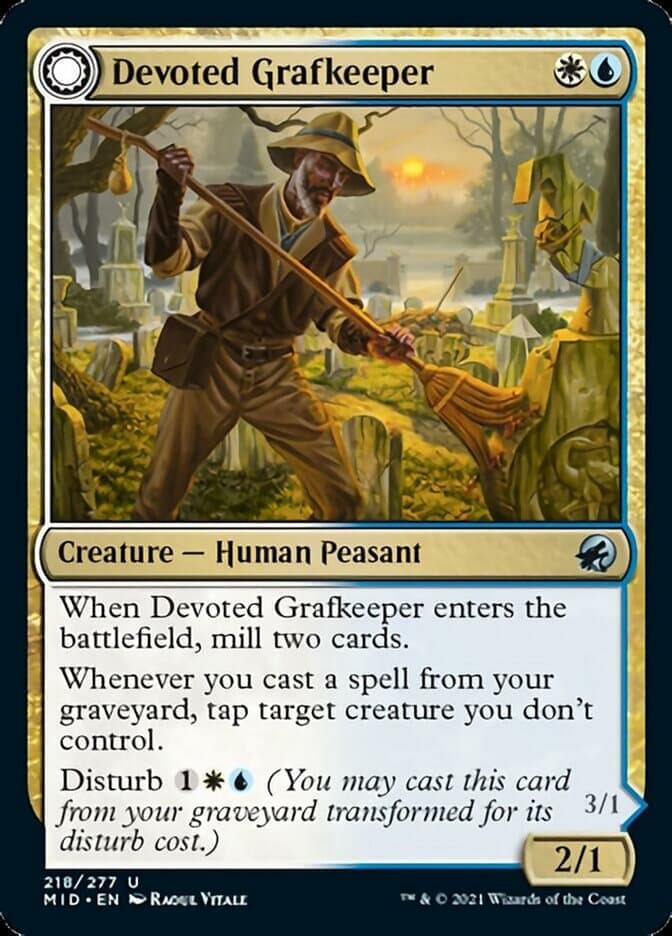 Devoted Grafkeeper // Departed Soulkeeper [Innistrad: Midnight Hunt] Foil