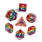 RPG Dice | Glitter Rainbow Pride | Set of 7