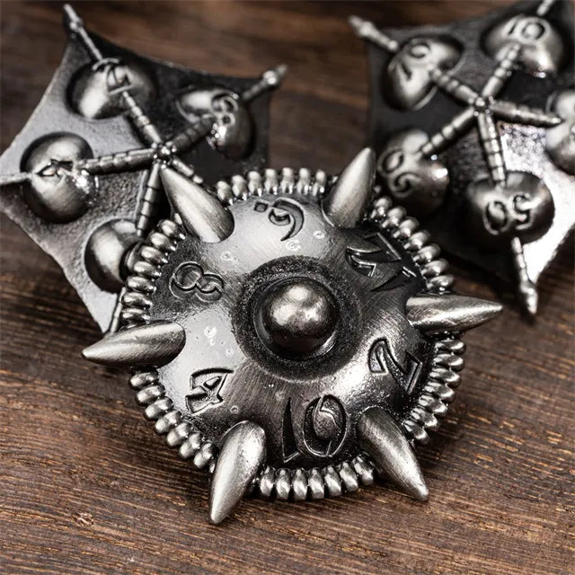 RPG Dice Set | Metal | Ancient Dragon | Silver