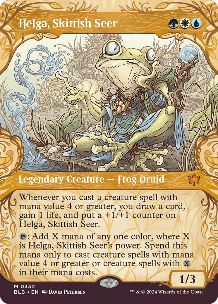Helga, Skittish Seer (Showcase) [Bloomburrow] Foil