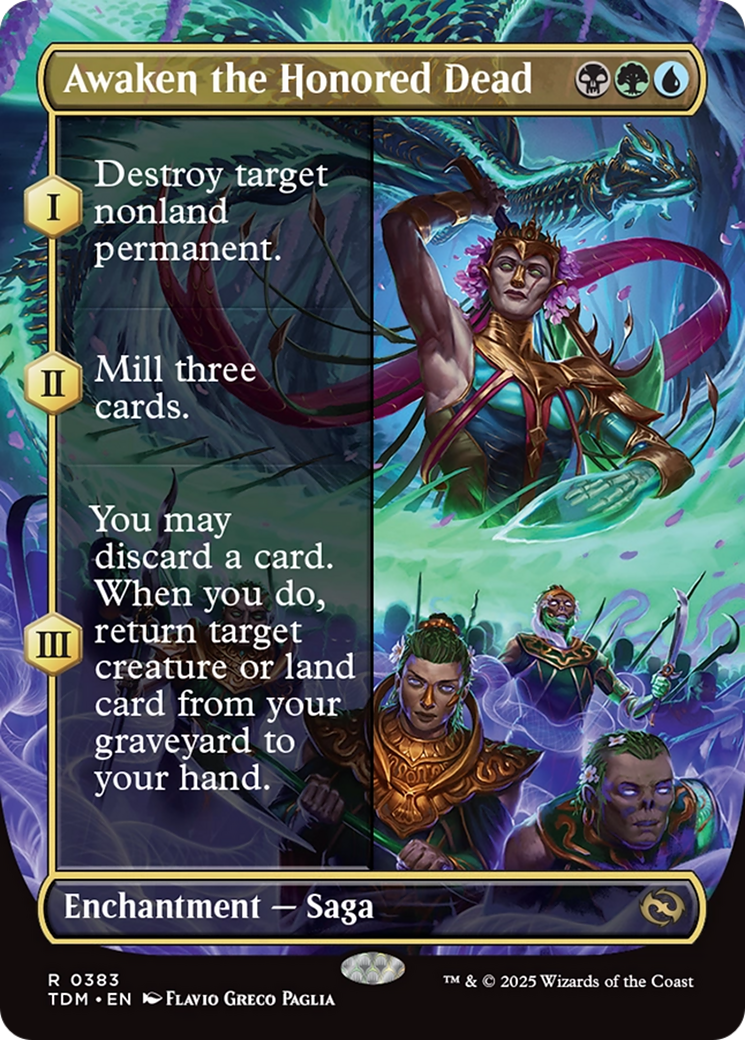 Awaken the Honored Dead (Borderless) (383) [Tarkir: Dragonstorm]  Foil