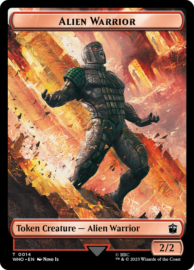 Alien Rhino // Alien Warrior Double-Sided Token [Doctor Who Tokens] Foil