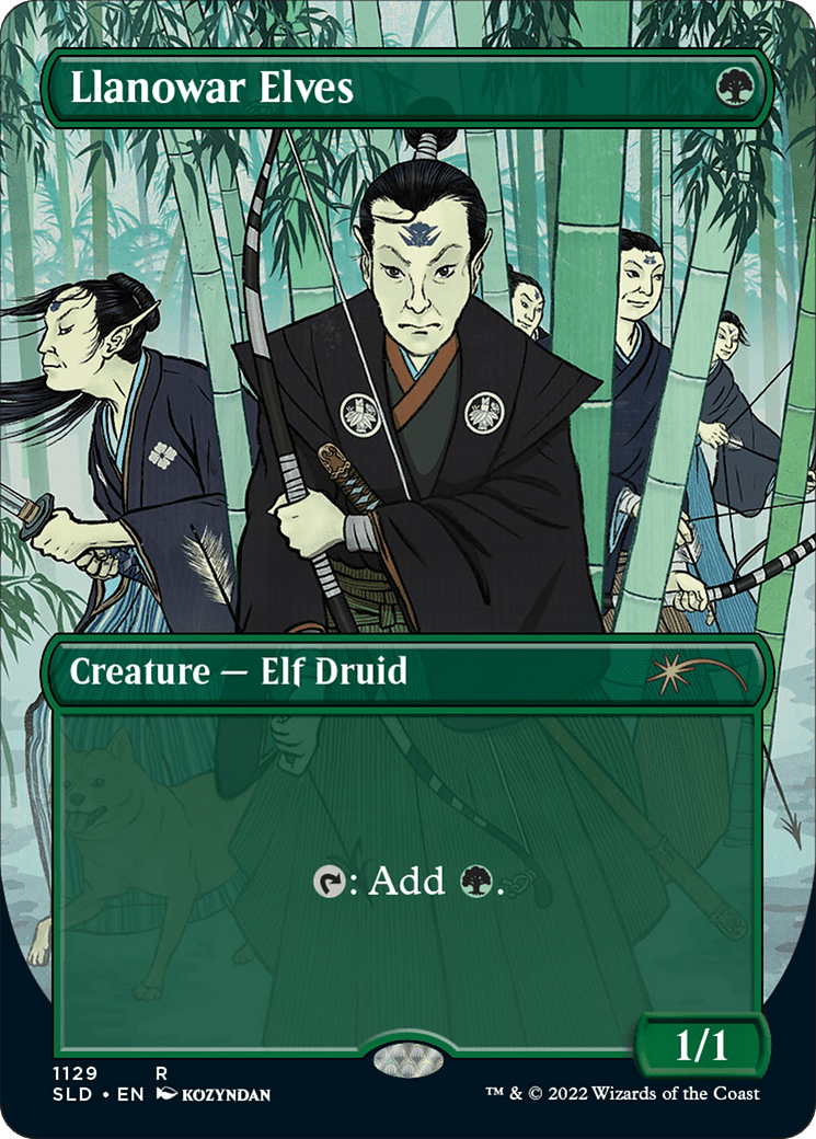 Llanowar Elves (Borderless) [Secret Lair Drop Series] Foil