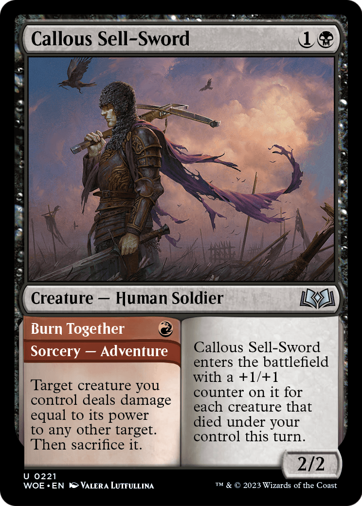 Callous Sell-Sword // Burn Together [Wilds of Eldraine] Foil