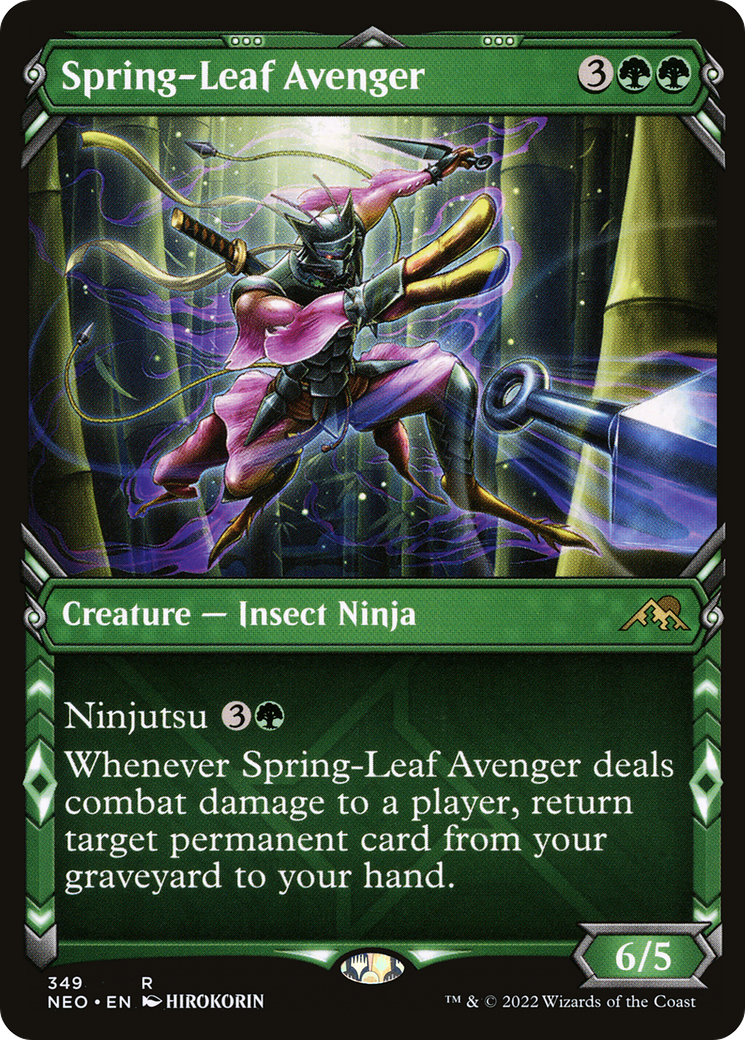 Spring-Leaf Avenger (Showcase Ninja) [Kamigawa: Neon Dynasty] Foil