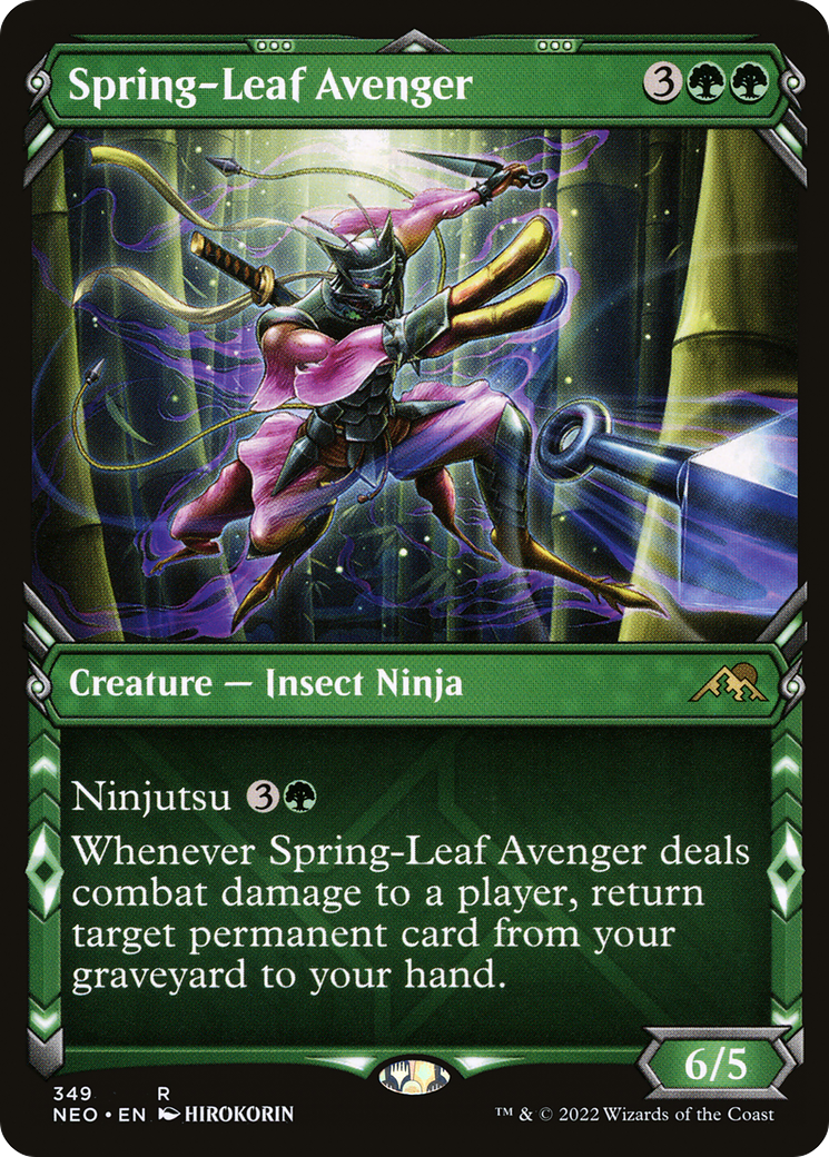 Spring-Leaf Avenger (Showcase Ninja) [Kamigawa: Neon Dynasty] Foil