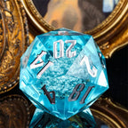 RPG Dice | Acrylic | 55mm D20 | White and Light Blue (D1004)