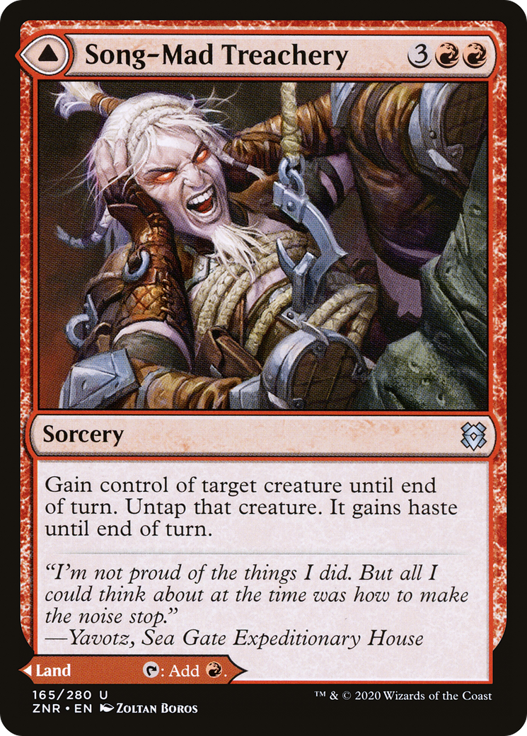 Song-Mad Treachery // Song-Mad Ruins [Zendikar Rising] Foil