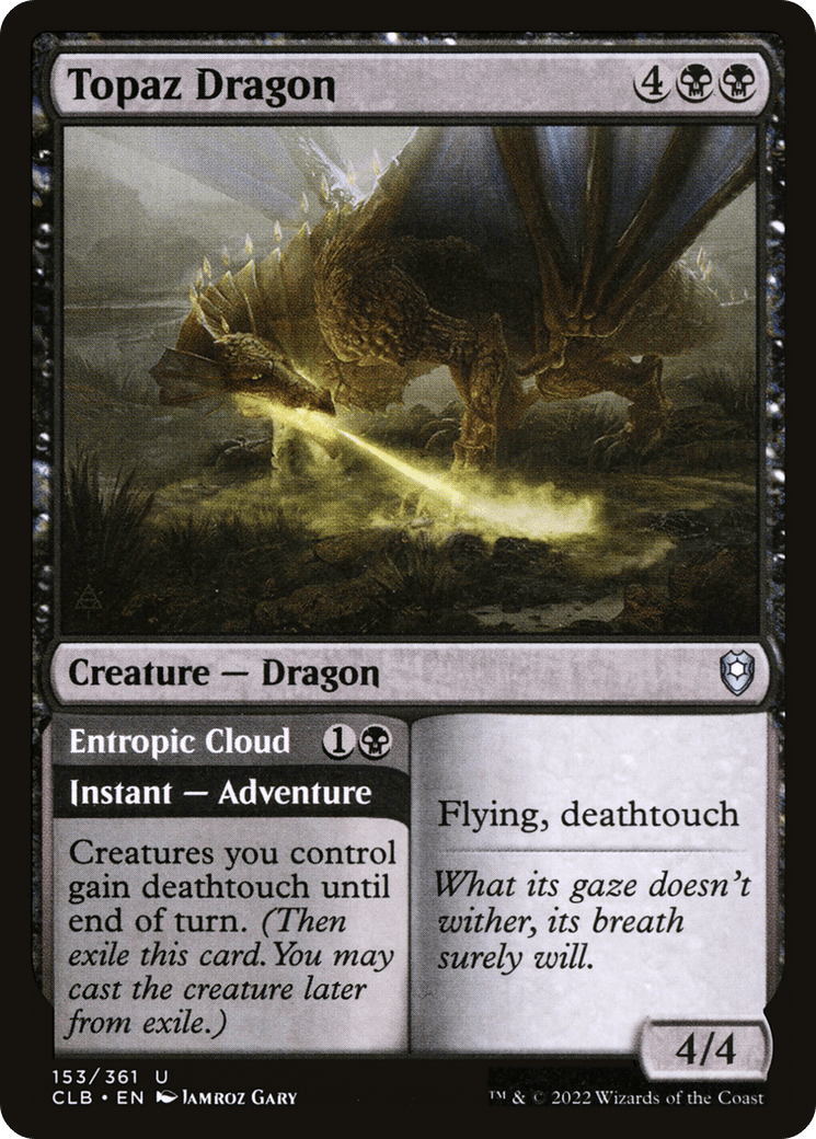 Topaz Dragon // Entropic Cloud [Commander Legends: Battle for Baldur's Gate] Foil