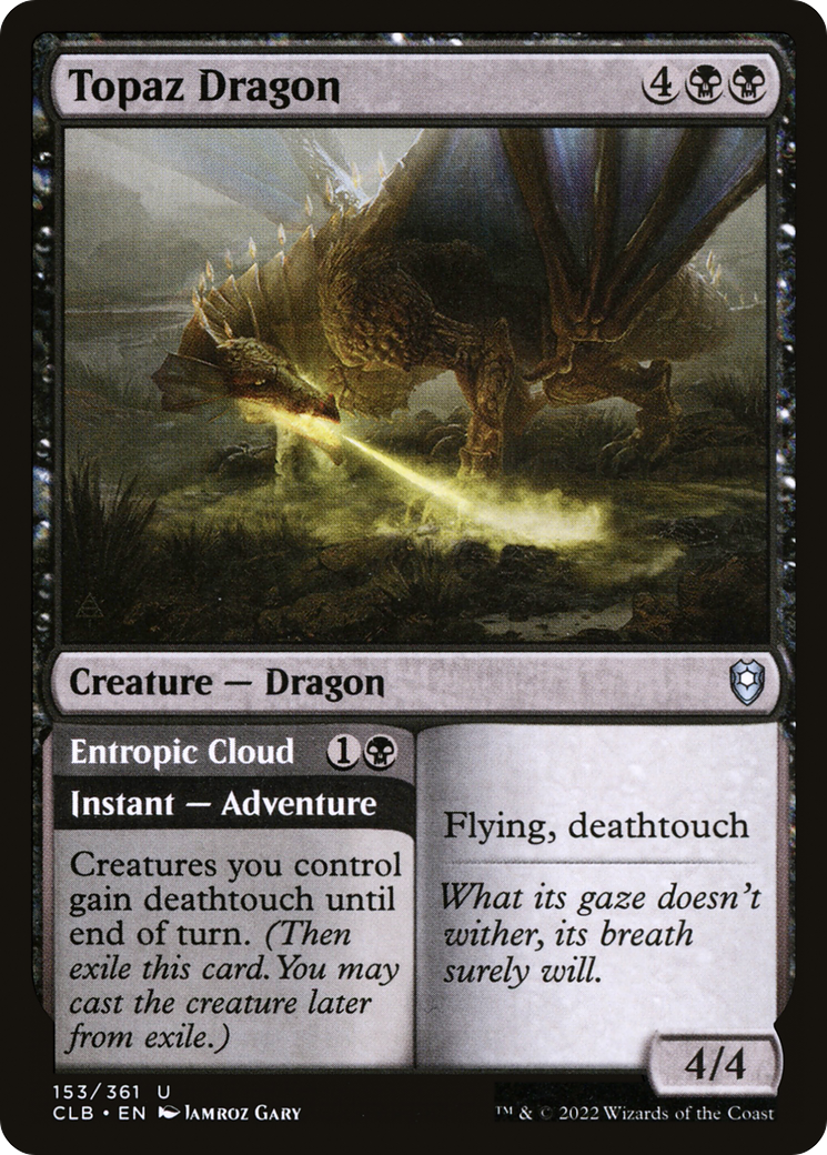 Topaz Dragon // Entropic Cloud [Commander Legends: Battle for Baldur's Gate] Foil