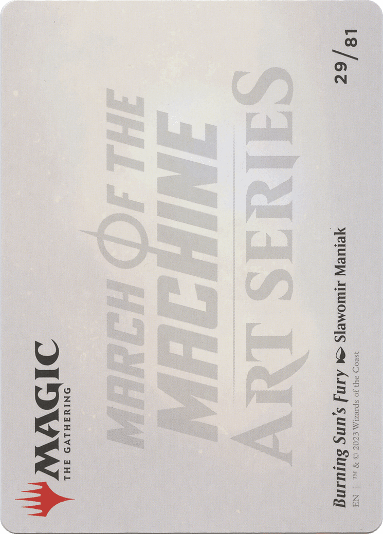 Burning Sun's Fury // Burning Sun's Fury (AMOM-029) - March of the Machine Art Series (Borderless) Foil