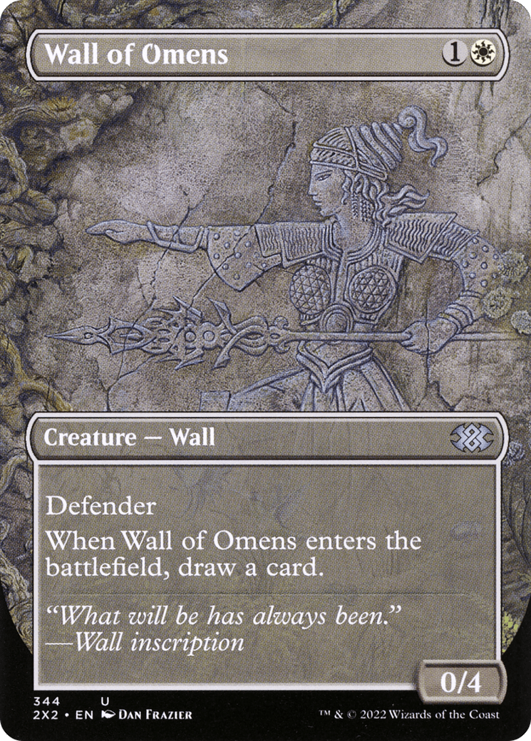 Wall of Omens (Borderless Alternate Art) [Double Masters 2022] Foil
