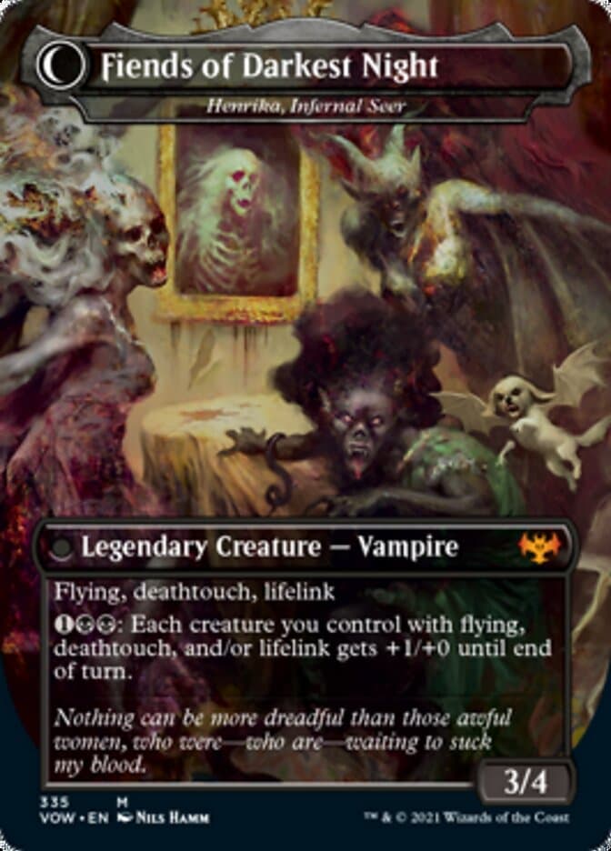 Henrika Domnathi // Henrika, Infernal Seer - The Three Weird Sisters // Fiends of Darkest Night [Innistrad: Crimson Vow] Foil