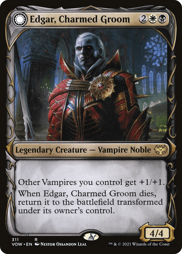Edgar, Charmed Groom // Edgar Markov's Coffin (Showcase Fang Frame) [Innistrad: Crimson Vow] Foil