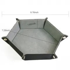 Folding Hexagonal Dice Tray | Grey (A13)
