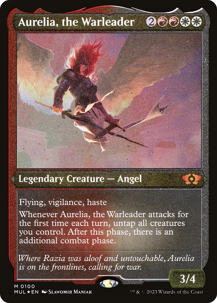 Aurelia, the Warleader (Foil Etched) |  Foil (100) [Multiverse Legends]
