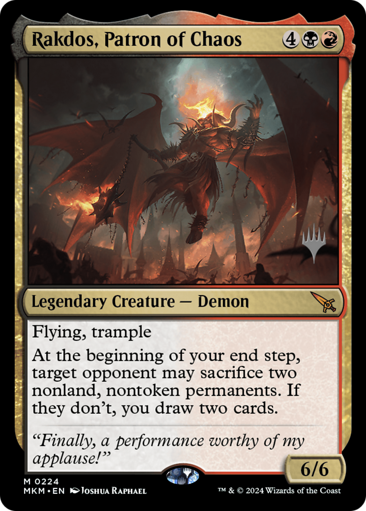 Rakdos, Patron of Chaos (Promo Pack) [Murders at Karlov Manor Promos] Foil