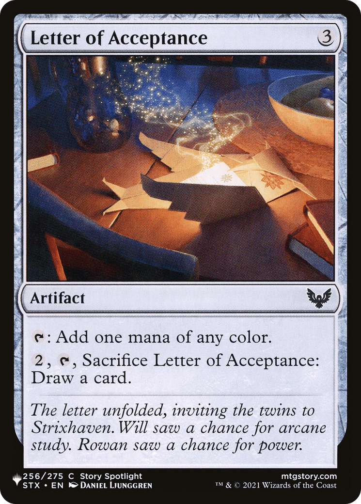 Letter of Acceptance |  (STX-256) [The List]