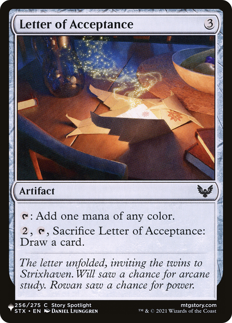 Letter of Acceptance |  (STX-256) [The List]