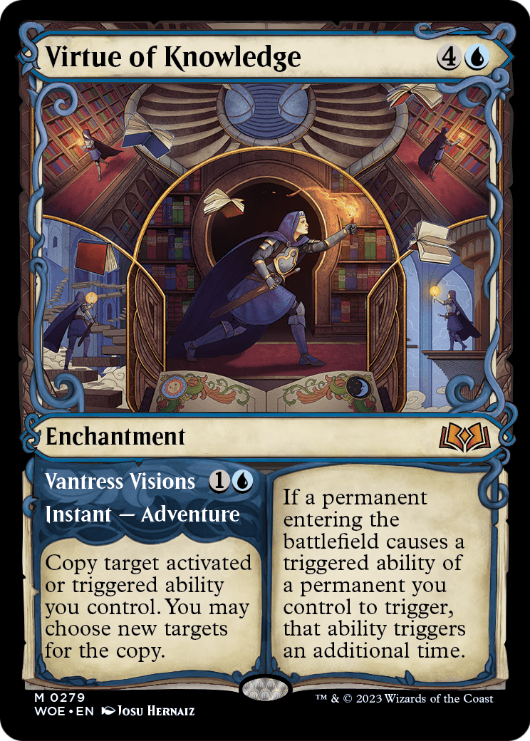 Virtue of Knowledge // Vantress Visions (Showcase) [Wilds of Eldraine] Foil