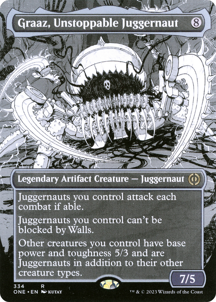 Graaz, Unstoppable Juggernaut (Borderless Manga) [Phyrexia: All Will Be One] Foil