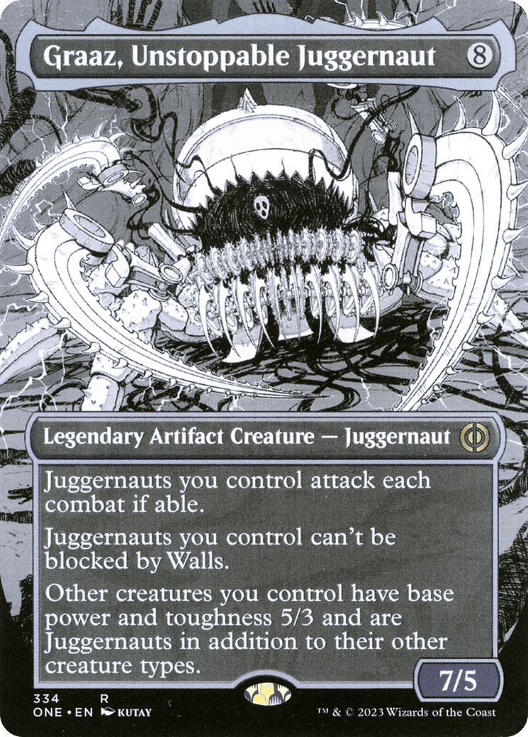 Graaz, Unstoppable Juggernaut (Borderless Manga) [Phyrexia: All Will Be One] Foil