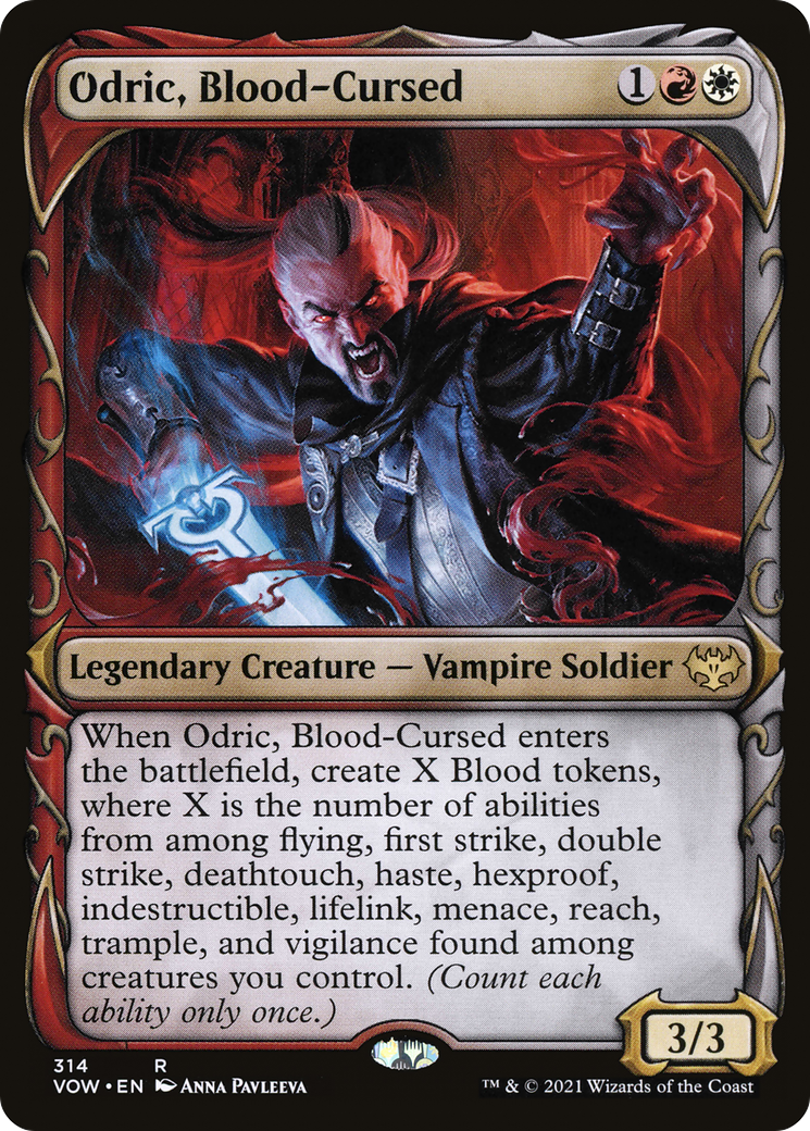 Odric, Blood-Cursed (Showcase Fang Frame) [Innistrad: Crimson Vow] Foil