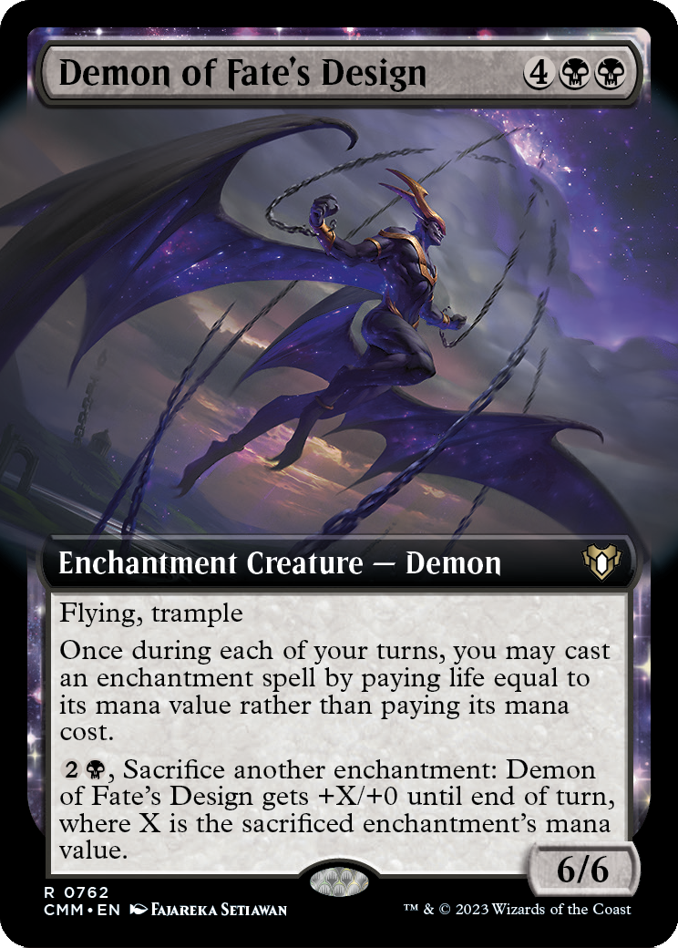 Demon of Fate's Design (Extended Art) [Commander Masters] Foil