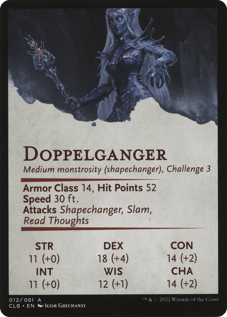 Mocking Doppelganger // Mocking Doppelganger (ACLB-012) - Battle for Baldur's Gate Art Series (Borderless) Foil