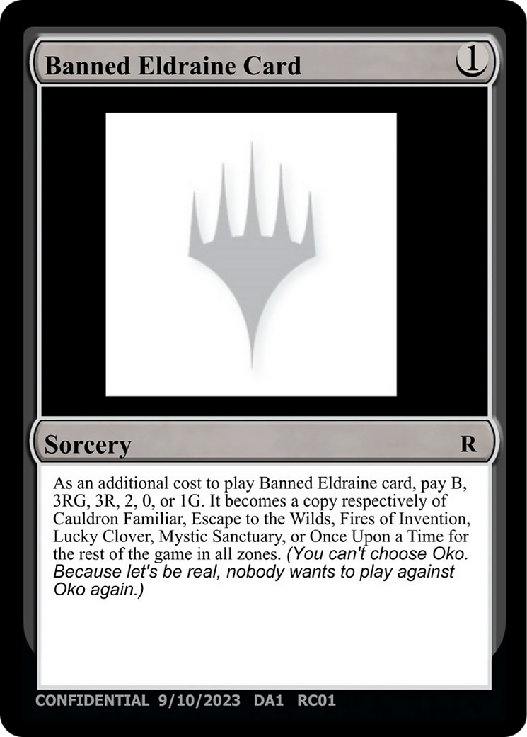 Banned Eldraine Card (DA1-RC01A) - Unknown Event