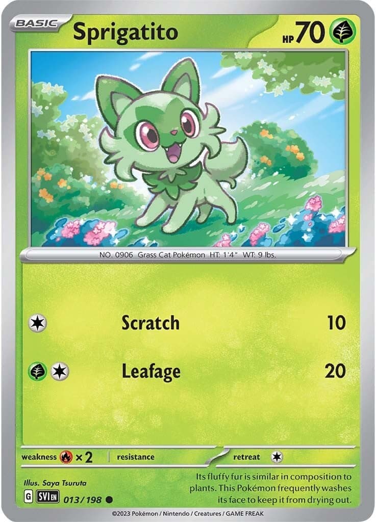 Sprigatito 013- SV01 Scarlet & Violet Base Set Reverse Holofoil