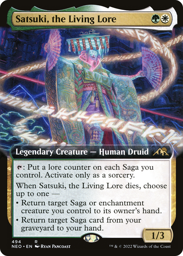 Satsuki, the Living Lore (Extended Art) [Kamigawa: Neon Dynasty] Foil