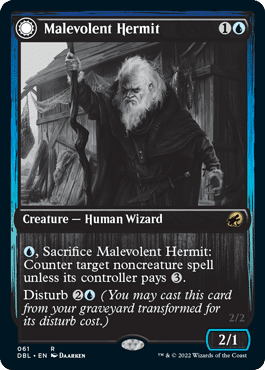 Malevolent Hermit // Benevolent Geist [Innistrad: Double Feature] Foil