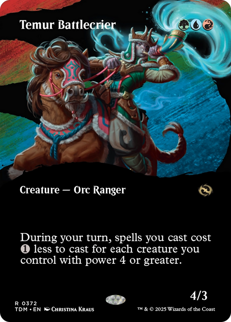 Temur Battlecrier (Borderless) (372) [Tarkir: Dragonstorm]  Foil