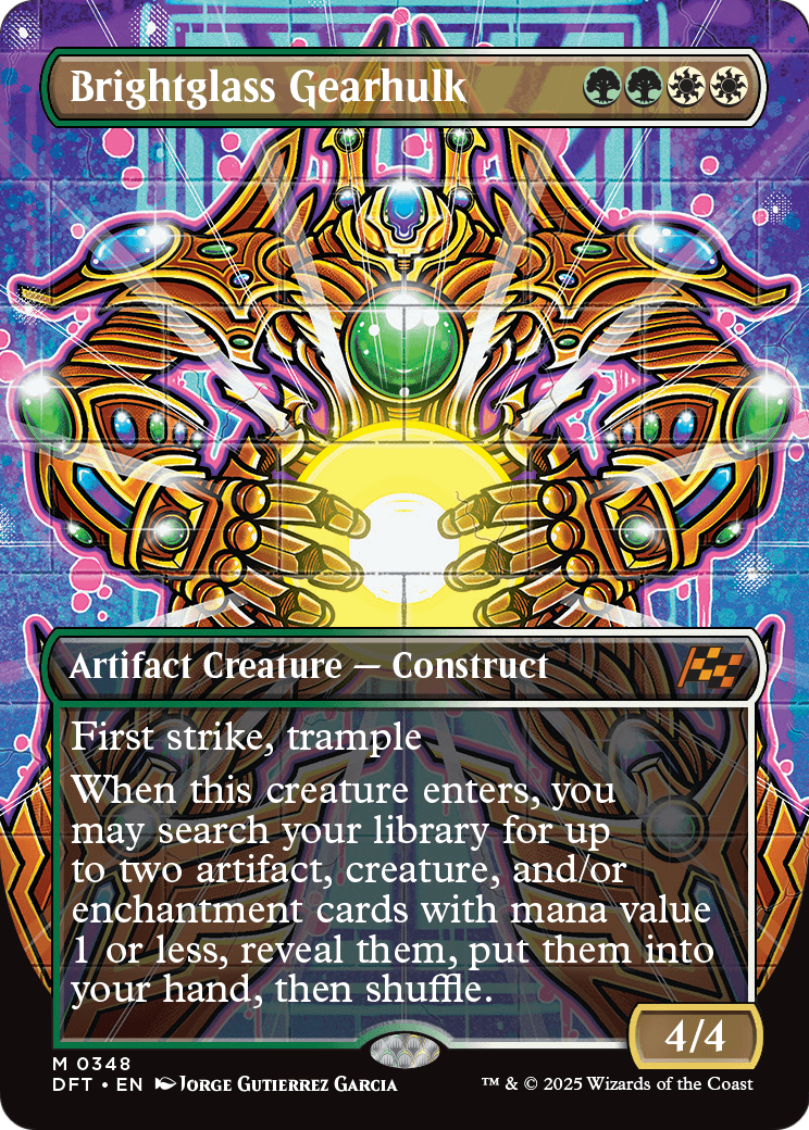 Brightglass Gearhulk (Borderless) |  Foil (348) [Aetherdrift]
