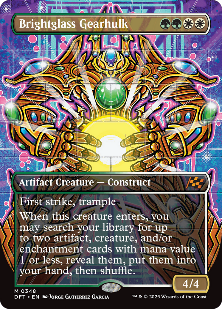 Brightglass Gearhulk (Borderless) |  Foil (348) [Aetherdrift]