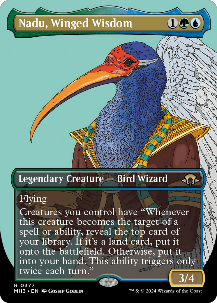 Nadu, Winged Wisdom (Borderless) [Modern Horizons 3] Foil