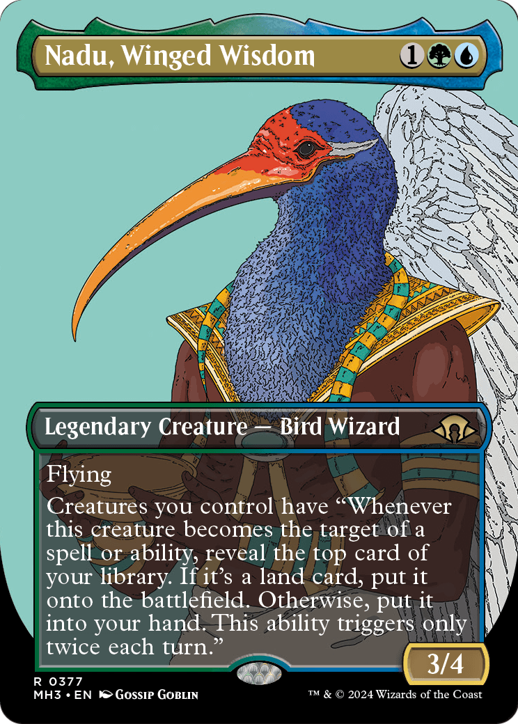 Nadu, Winged Wisdom (Borderless) [Modern Horizons 3] Foil