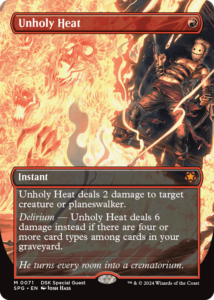 Unholy Heat (Borderless) [Duskmourn: House of Horror Special Guests] Foil