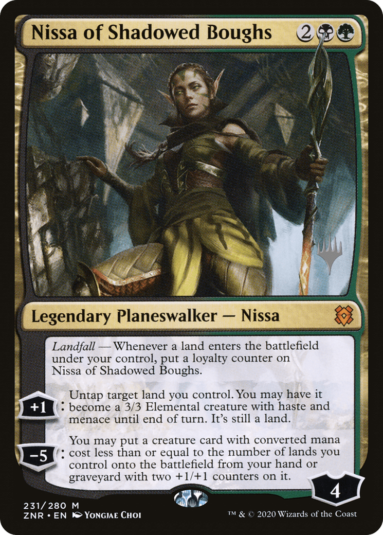 Nissa of Shadowed Boughs (Promo Pack) [Zendikar Rising Promos] Foil