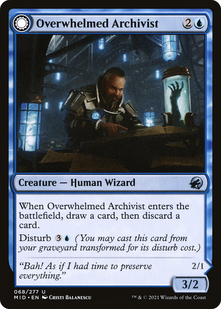 Overwhelmed Archivist // Archive Haunt [Innistrad: Midnight Hunt] Foil
