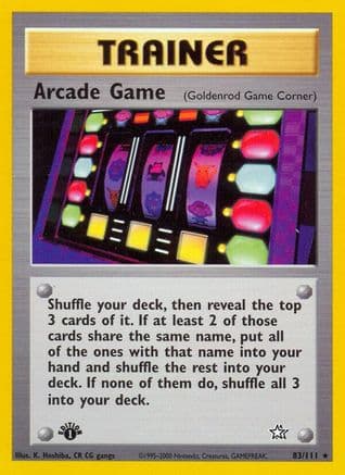 Arcade Game (Goldenrod Game Corner) 083/111 - Neo Genesis 1st Edition