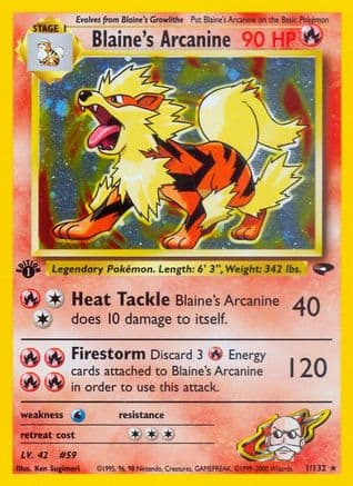 Blaine's Arcanine 001/132 - Gym Challenge 1st Edition Holofoil