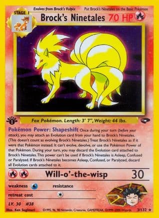 Brock's Ninetales 003/132 - Gym Challenge 1st Edition Holofoil