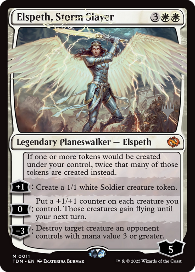 Elspeth, Storm Slayer (011) [Promo Pack: Tarkir: Dragonstorm]  Foil