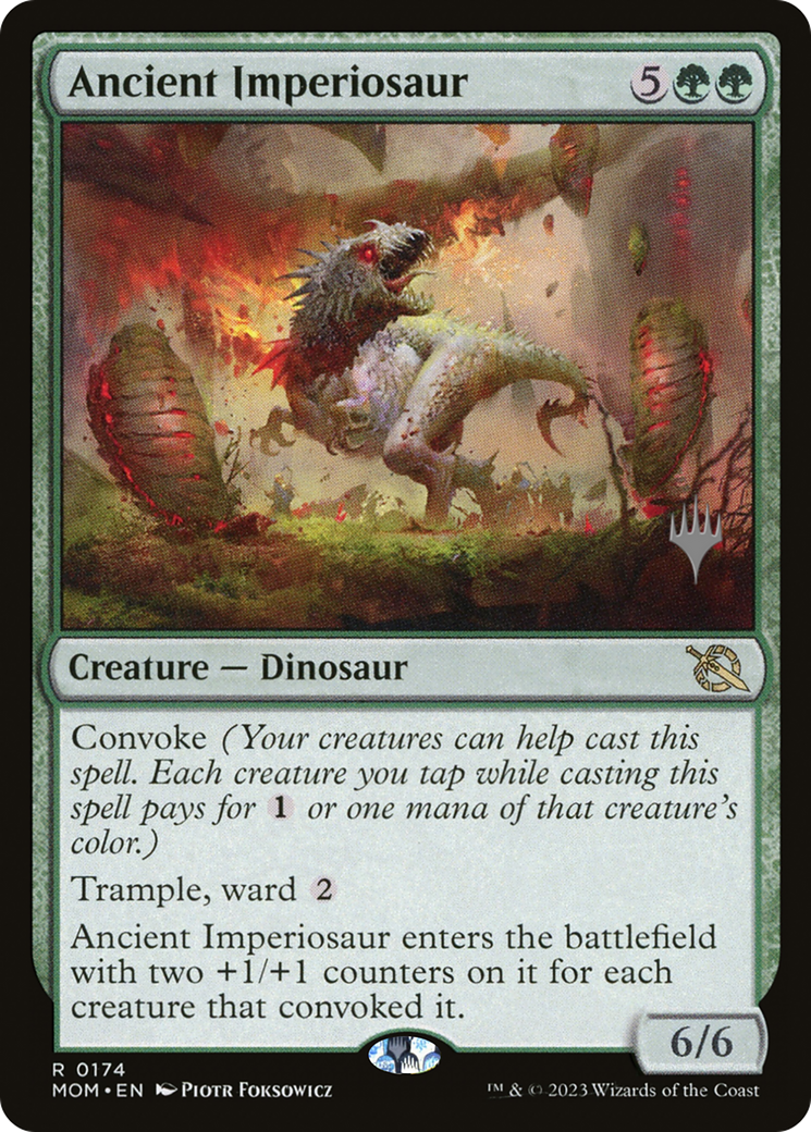 Ancient Imperiosaur (Promo Pack) [March of the Machine Promos] Foil