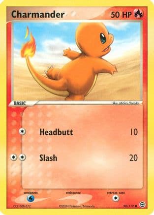 Charmander 058/112 - FireRed & LeafGreen Reverse Holofoil