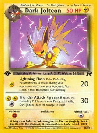 Dark Jolteon 038/82 - Team Rocket 1st Edition